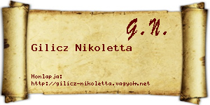 Gilicz Nikoletta névjegykártya